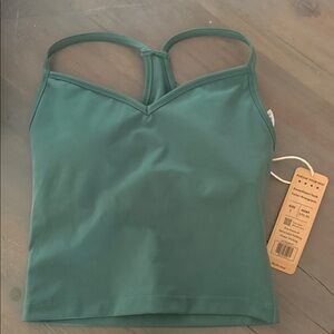 Women's acta sweetheart tank evergreen
